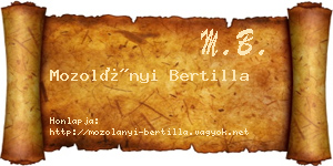 Mozolányi Bertilla névjegykártya